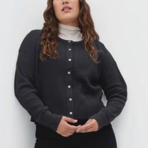 Everlane cropped waffle cardigan